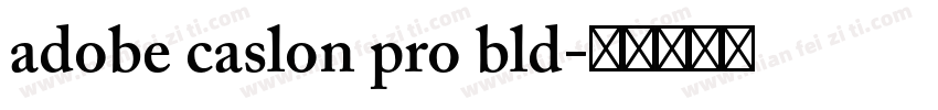 adobe caslon pro bld字体转换